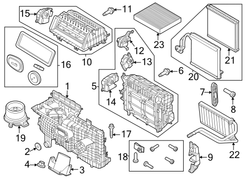 2023 Ford Mustang Mach-E Automatic Temperature Controls Plenum Cover Diagram for JX6Z-18C267-A
