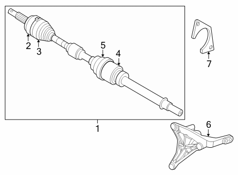 2022 Infiniti QX55 Drive Axles - Front Bolt Diagram for 01125-N1041