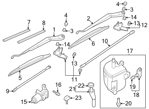 2001 Infiniti G20 Wiper & Washer Components Packing-Washer Motor Diagram for 28921-50Y00