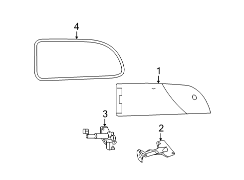 2020 Dodge Grand Caravan Side Panel - Glass & Hardware Handle-Rear Quarter Power Diagram for 4717606AC