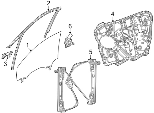2023 Jeep Grand Cherokee Front Door Panel-Carrier Plate Diagram for 68499663AA