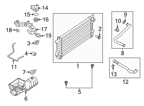2012 Lincoln Navigator Radiator & Components Overflow Hose Diagram for 9L3Z-8N029-A