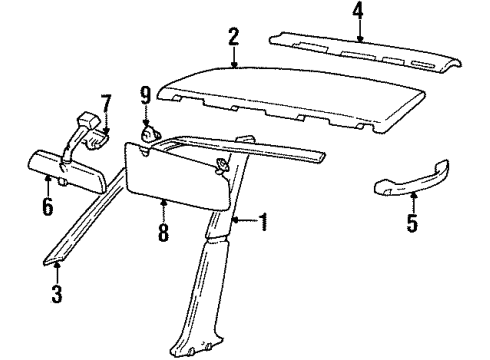 1997 Geo Tracker Interior Trim - Roof MOLDING, Roof Trim(Interior) Diagram for 30016449