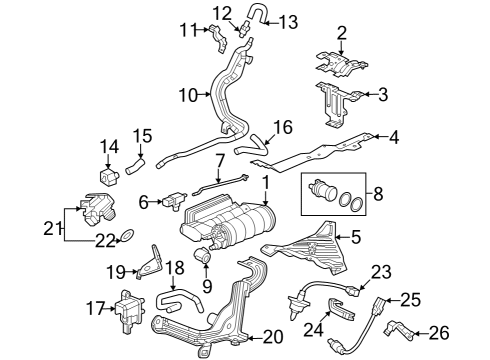 2023 Honda HR-V Emission Components Bolt, Flange (6X14) Diagram for 95701-06014-08