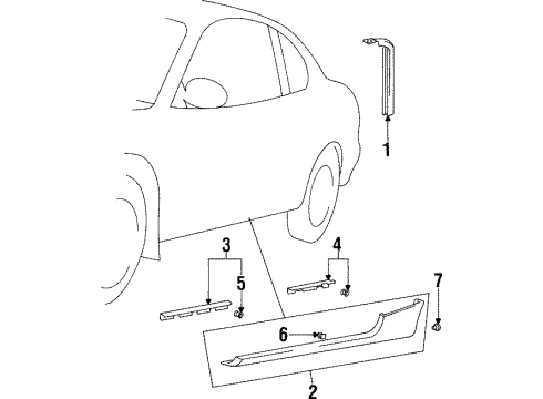 Hyundai 87767-27000 Bracket-Side SILL Molding Mounting Rear