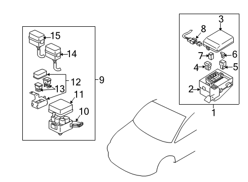 2002 Mitsubishi Montero Electrical Components Link Diagram for MU840020