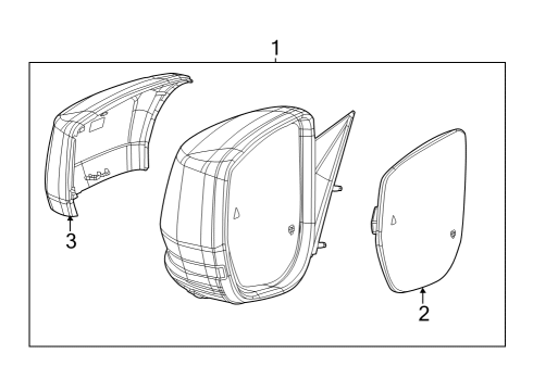 2024 Jeep Grand Cherokee Outside Mirrors MIRROR REPLACEMENT Diagram for 68522815AA