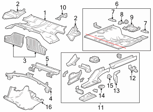 2011 Chevrolet Volt Rear Body - Floor & Rails Side Brace Diagram for 20788167