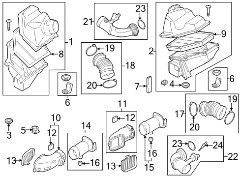 2023 BMW 760i xDrive Air Intake Filtered Air Duct Diagram for 13717852384