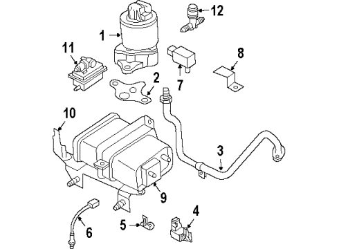 2000 Isuzu Rodeo Emission Components Canister Fuel Diagram for 8-17113-682-0