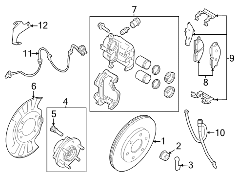 2022 Nissan Frontier Anti-Lock Brakes Disc Brake Kit Diagram for D1080-1VA0K