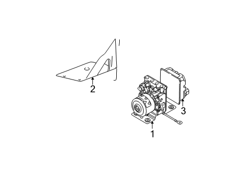 2003 Chevrolet Venture ABS Components Electronic Brake And Traction Control Module Assembly Diagram for 12227273