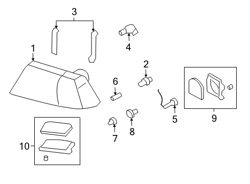 2003 Lincoln Aviator Bulbs Holder Diagram for 2C5Z-13411-AA
