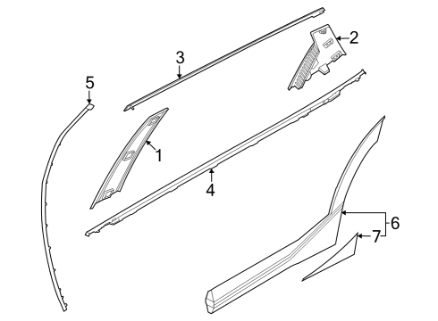 2023 Kia EV6 Exterior Trim - Rear Door CLIP-SIDE SILL MOULD Diagram for 87759CV000