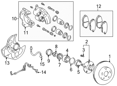 2006 Lexus SC430 Front Brakes Driver Disc Brake Cylinder Assembly Diagram for 47750-30430