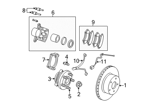2002 Jeep Liberty Front Brakes Pin-Disc Brake Diagram for 5019987AA
