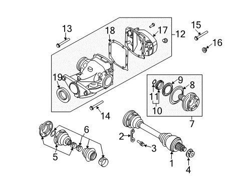2010 BMW 535i xDrive Axle & Differential - Rear Differential Diagram for 33107560042