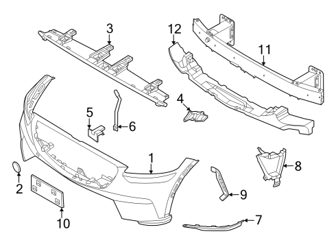 2023 Genesis Electrified GV70 Bumper & Components - Front Clip Assembly-License Plate Mounting Diagram for 86930-B1000
