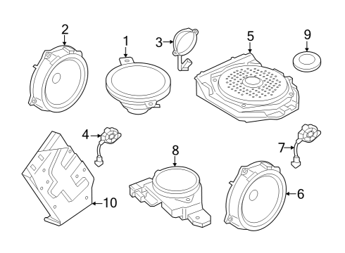 2019 Genesis G70 Sound System Grommet-Blanking Diagram for 91580-2D010