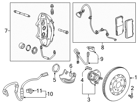 2014 Chevrolet Camaro Front Brakes Caliper Diagram for 20944530
