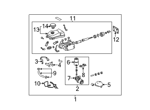 2004 Toyota Tundra Hydraulic System Master Cylinder Repair Kit Diagram for 04493-60330