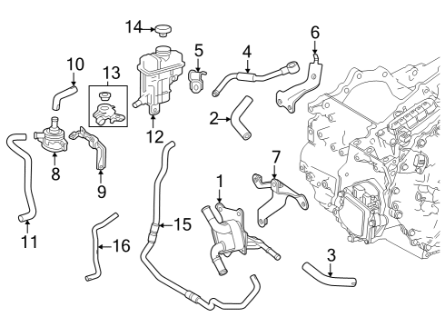 2023 Toyota Crown Inverter Cooling Components Clamp, Oil Cooler Tube Diagram for 32923-52040