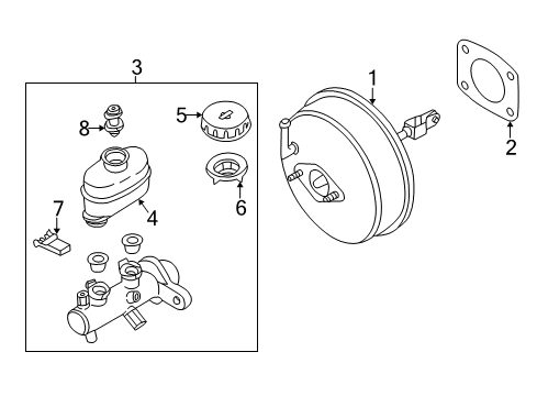 2001 Nissan Sentra Hydraulic System Piston Kit-Tandem Brake Master Cylinder Diagram for 46011-5M225