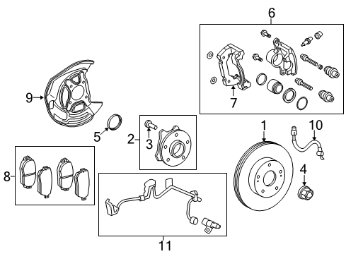 2014 Lexus IS250 Brake Components Front Passenger Disc Brake Cylinder Assembly Diagram for 47730-30521