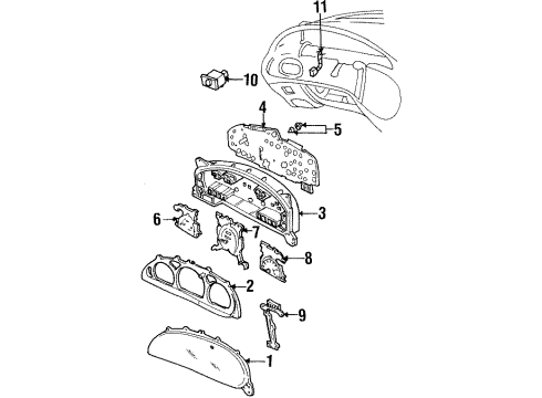 1999 Mercury Sable Switches Speedometer Head Diagram for XF1Z-17255-CA
