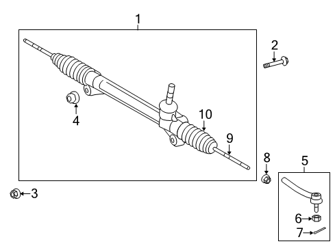 2012 Toyota Highlander Steering Column & Wheel, Steering Gear & Linkage Outer Tie Rod Diagram for 45460-09180