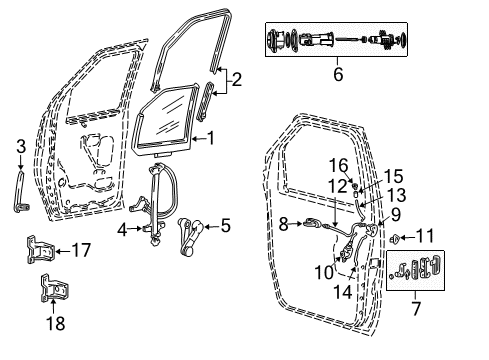 1993 Ford E-350 Econoline Front Door Latch Diagram for 6F2Z-1621813-AA