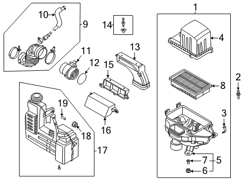 2022 Hyundai Venue Filters Hose Assembly-Air Intake Diagram for 28130-K2300