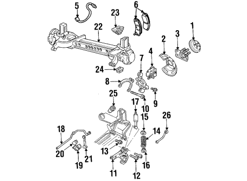 1999 Cadillac Eldorado Rear Brakes Caliper Kit, Rear Brake Repair Diagram for 18029823