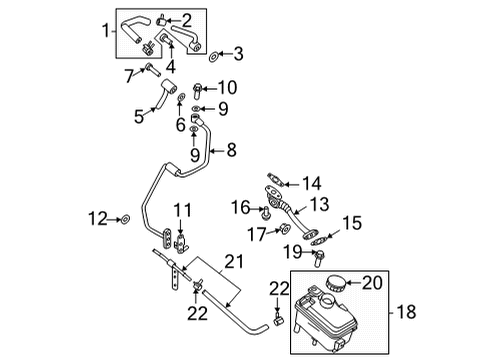2021 Genesis G80 Intercooler Clip-Hose Diagram for 14720-15006-S