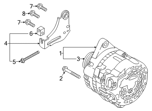2017 Hyundai Elantra Alternator Alternator Assembly Diagram for 37300-2E721