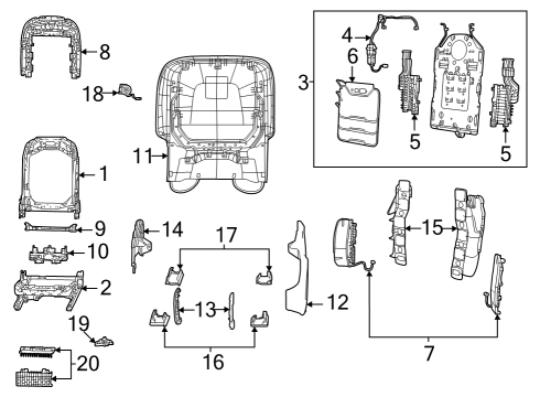 2022 Jeep Grand Cherokee L Power Seats POWER SEAT Diagram for 68428592AB