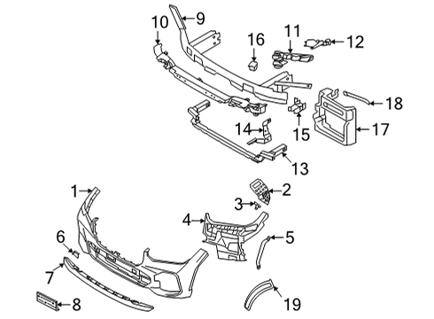 2021 BMW X6 Bumper & Components - Front SIDE MARKER REFLECTOR LEFT Diagram for 63147437081