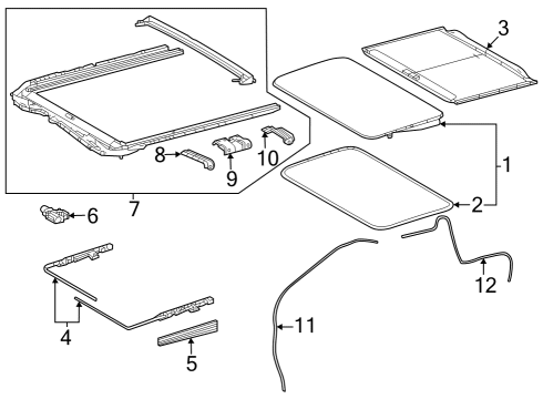 2024 Toyota Sequoia Sunroof Clip Diagram for 90467-16035