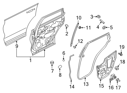 2019 Infiniti QX50 Rear Door Grommet Diagram for 80874-AX000