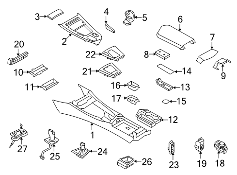 2010 BMW Z4 Navigation System Shift Housing Diagram for 25167587527