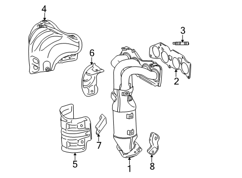 2009 Toyota RAV4 Exhaust Manifold Exhaust Manifold Diagram for 17140-0P110