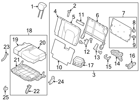 2023 Infiniti QX80 Third Row Seats Clip Diagram for 89608-1LK0A