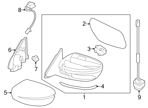 2016 Nissan Rogue Mirrors Door Mirror Assy-RH Diagram for 96301-4BA0A
