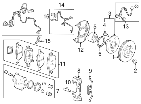 2024 Acura Integra Front Brakes Bolt, Wheel (Rocknel Fastener) Diagram for 90113-SM1-005