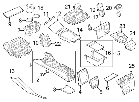 2024 BMW 230i Console CENTER CONSOLE TRIM, DRIVER Diagram for 51166994076