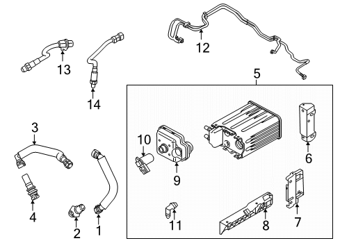 2022 Ford F-350 Super Duty Powertrain Control Crankcase Tube Diagram for LC3Z-6758-A
