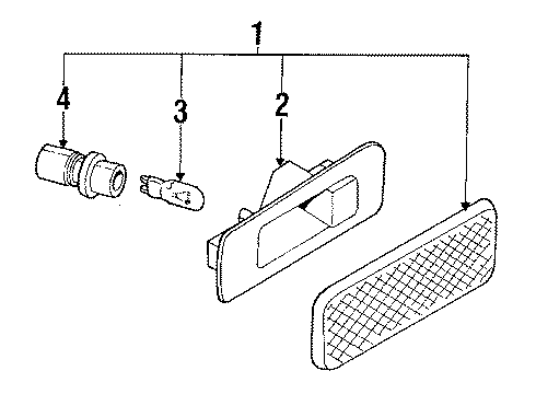 Nissan 26255-40F00 Harness-Side Marker Lamp