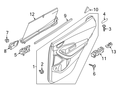 2017 Hyundai Santa Fe Rear Door Weatherstrip-Rear Door Belt Inside LH Diagram for 83231-B8100