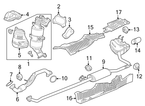 2024 Honda HR-V Exhaust Components Bolt-Washer (8X14) Diagram for 90015-PT0-J00