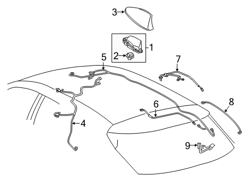 2020 Lexus RX350 Antenna & Radio Receiver Assy, Radio Diagram for 86120-0E680